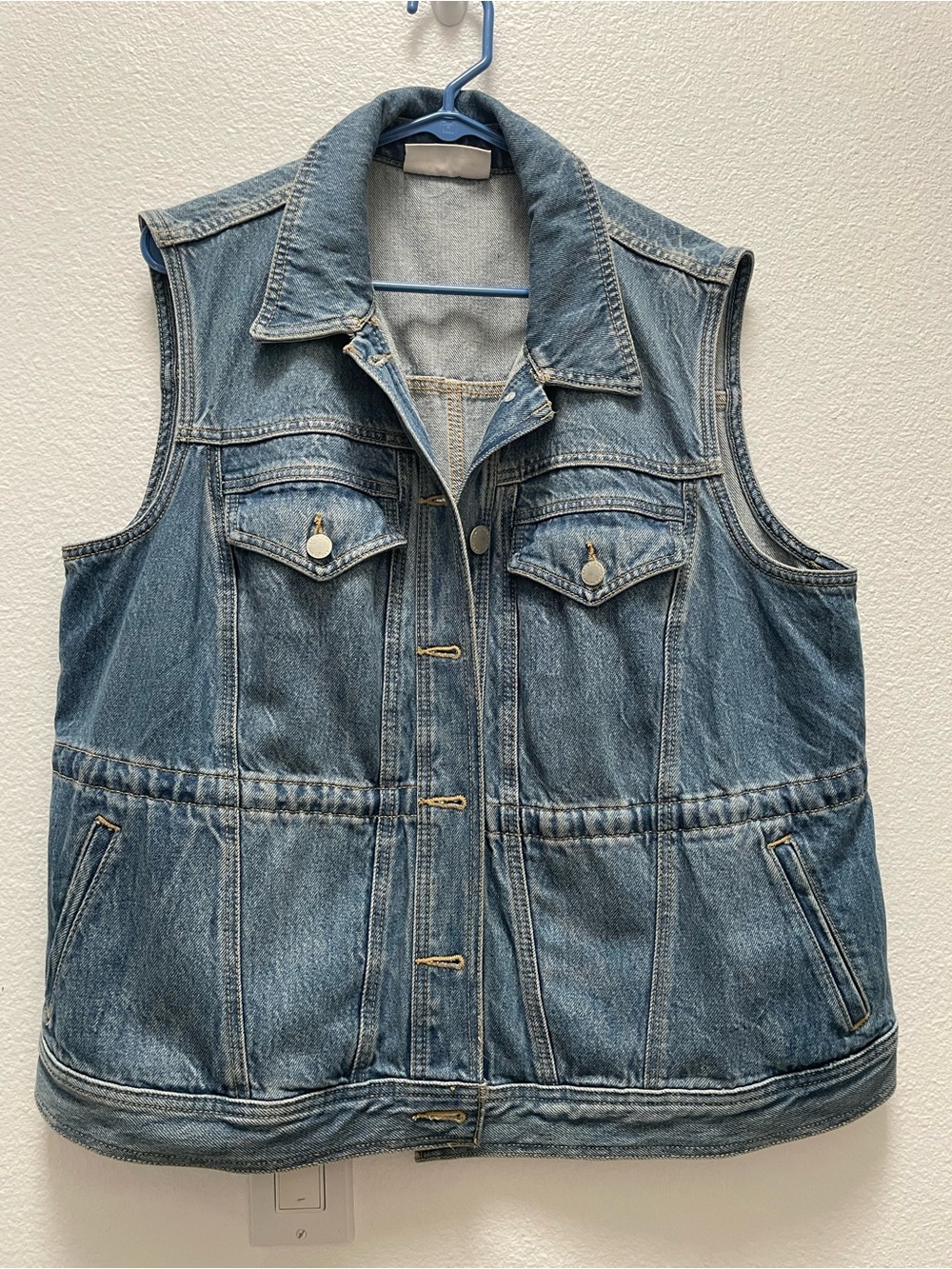 Lane Bryant Denim Trucker Utility Vest with Cinchable Waist
